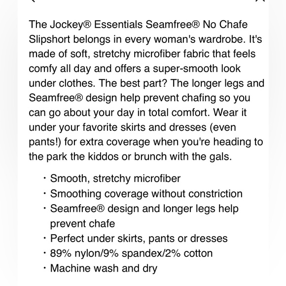 🔴 3/$12 Jockey Seamless Beige No Chafe Slipshorts! NEW! Size Medium. - Picture 4 of 9